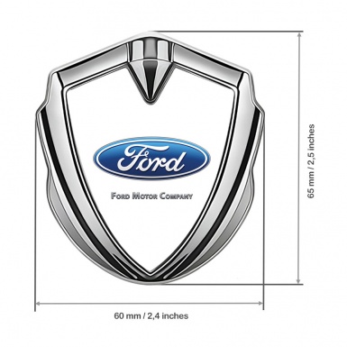 Ford Metal Emblem Self Adhesive Silver White Palette Blue Classic Logo