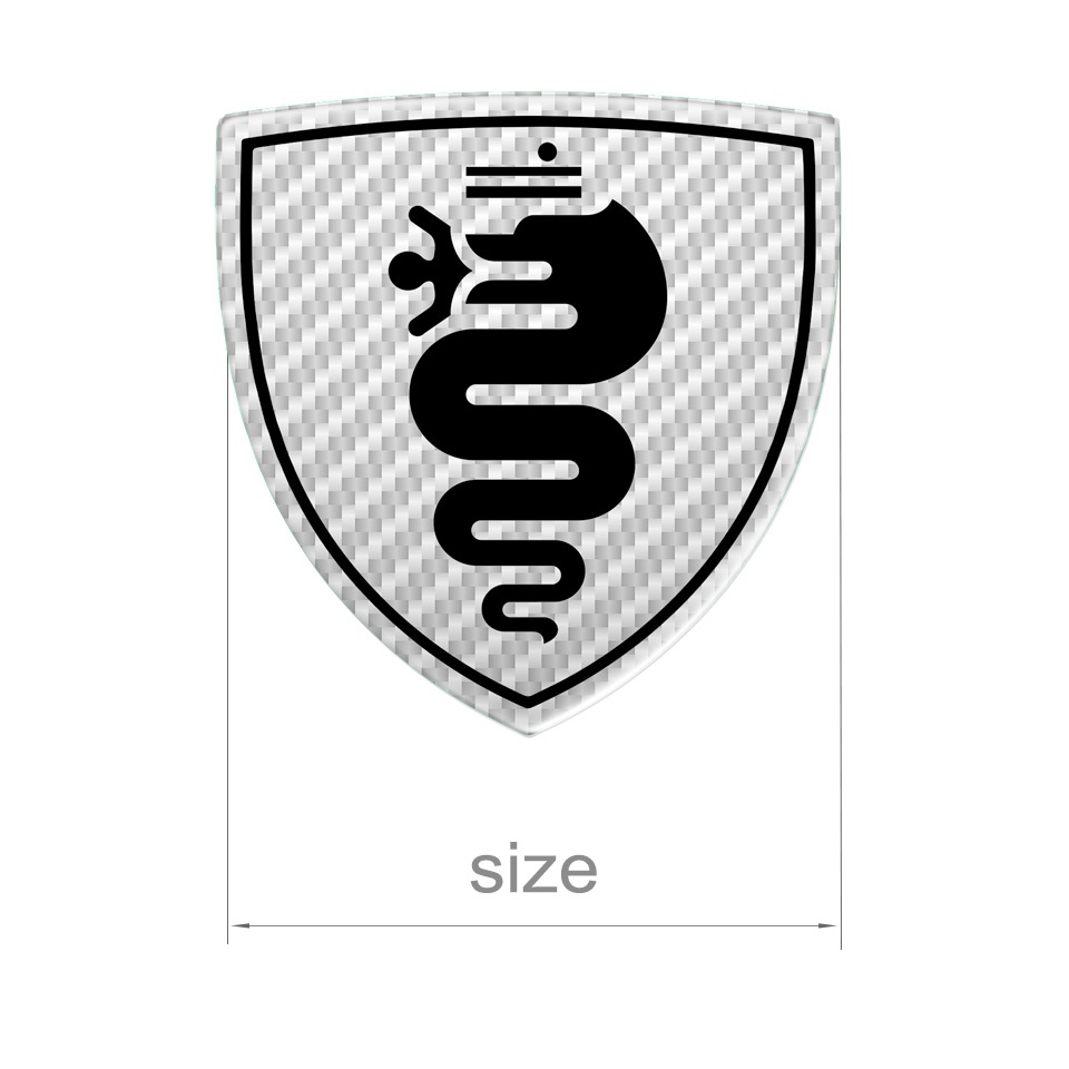 Alfa Romeo Emblem Silicone Sticker Domed Light Carbon Black | Domed ...