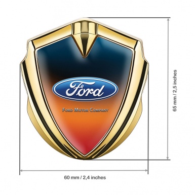 Ford Bodyside Badge Self Adhesive Gold Gradient Palette Classic Logo