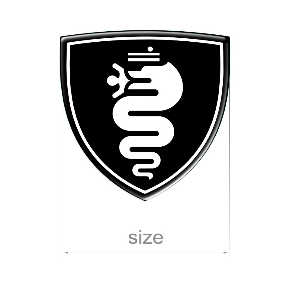 Alfa Romeo Emblem Silicone Sticker Domed Black White | Domed Emblems ...