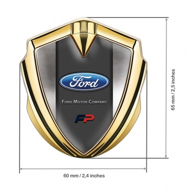 Ford FP Bodyside Emblem Badge Gold Metal Sheet Blue Performance