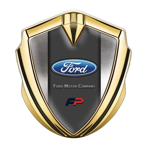 Ford FP Bodyside Emblem Badge Gold Metal Sheet Blue Performance
