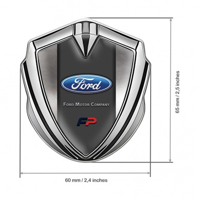 Ford FP Bodyside Emblem Badge Silver Metal Sheet Blue Performance