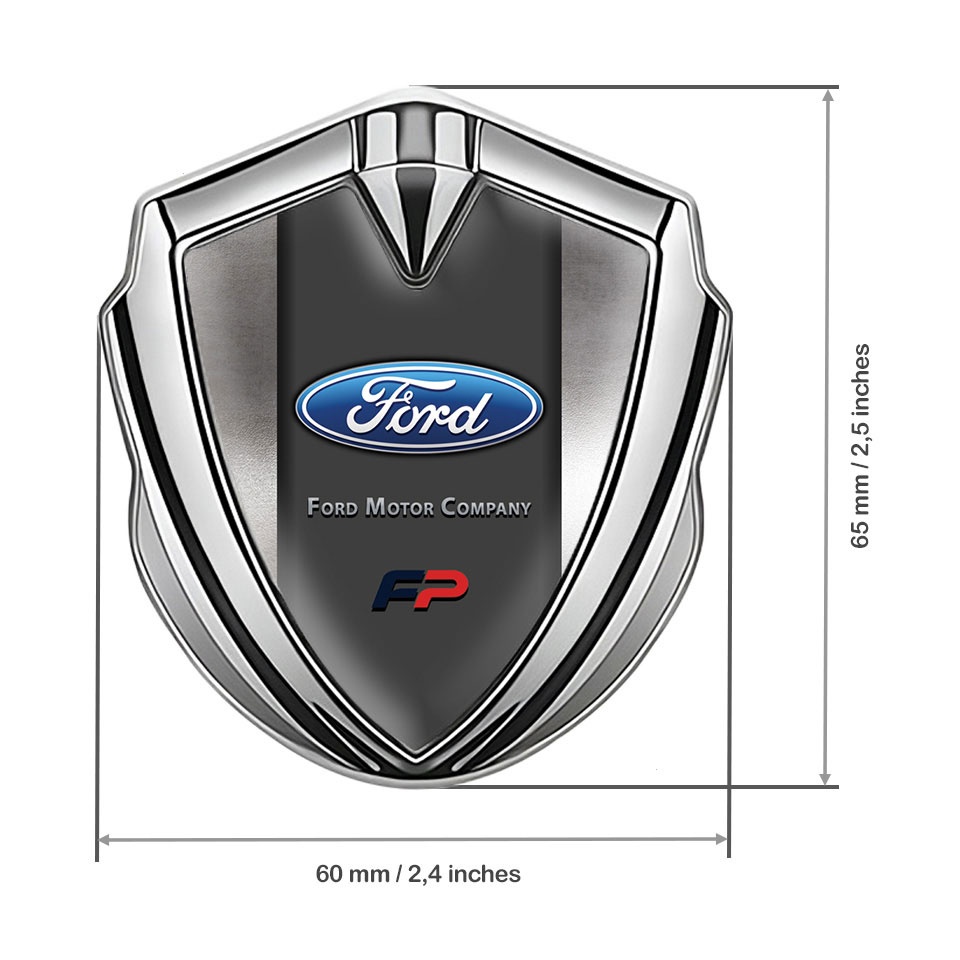 Ford FP Bodyside Emblem Badge Silver Metal Sheet Blue Performance ...