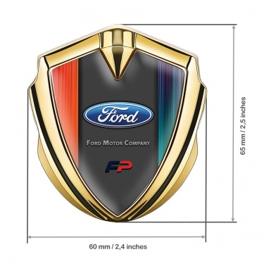 Ford FP Trunk Emblem Badge Gold Colorful Palette Dark Theme Edition