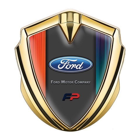 Ford FP Trunk Emblem Badge Gold Colorful Palette Dark Theme Edition