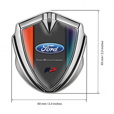 Ford FP Trunk Emblem Badge Silver Colorful Palette Dark Theme Edition