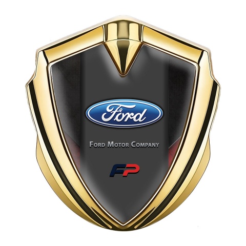Ford Bodyside Emblem Self Adhesive Gold Dark Strokes Center Oval Logo