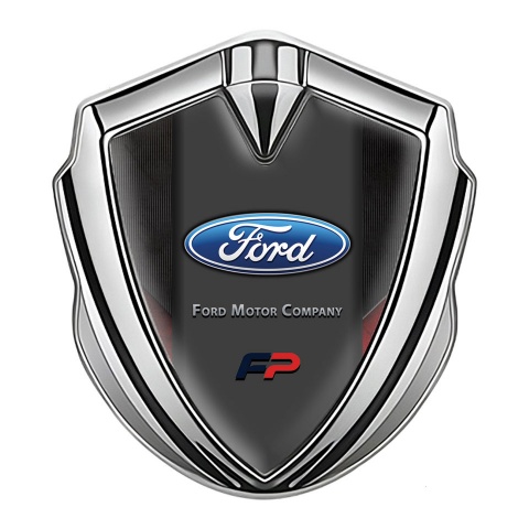 Ford Bodyside Emblem Self Adhesive Silver Dark Strokes Center Oval Logo