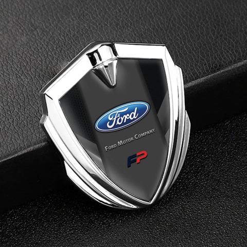 Ford Bodyside Badge Self Adhesive Silver Black Shade Greyscale Fragments