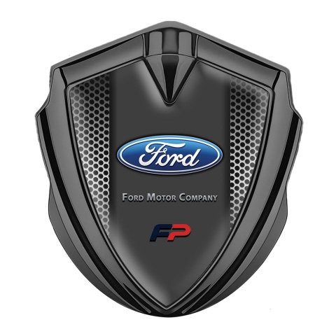 Ford FP Emblem Badge Self Adhesive Graphite Metallic Grille Classic Logo