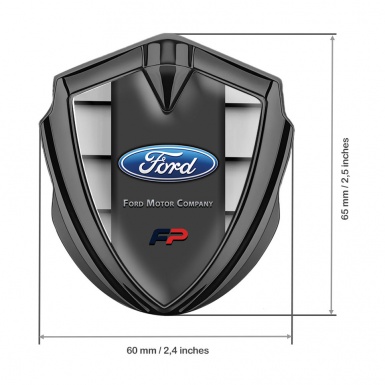 Ford FP Emblem Fender Badge Graphite Shutters Effect Blue Sport Logo