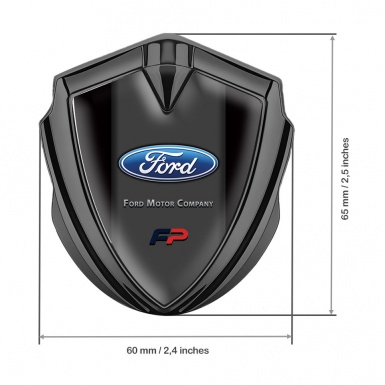 Ford Emblem Car Badge Graphite Black Frame Classic Elliptic Logo Variant