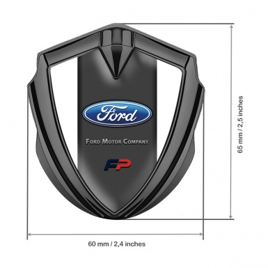 Ford Bodyside Domed Emblem Graphite White Frame Performance Logo