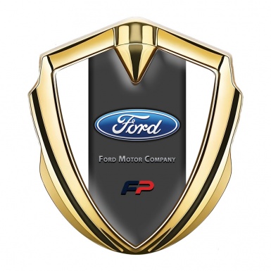 Ford Bodyside Domed Emblem Gold White Frame Performance Logo