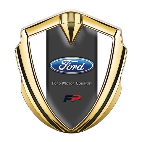 Ford Bodyside Domed Emblem Gold White Frame Performance Logo