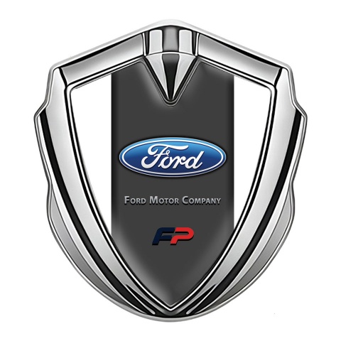 Ford Bodyside Domed Emblem Silver White Frame Performance Logo