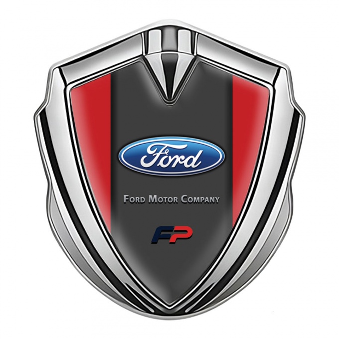 Ford Bodyside Emblem Self Adhesive Silver Crimson Frame Classic Logo