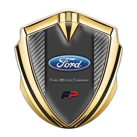 Ford Metal 3D Domed Emblem Gold Light Carbon Performance Edition