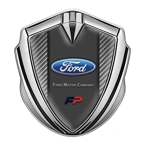 Ford Metal 3D Domed Emblem Silver Light Carbon Performance Edition