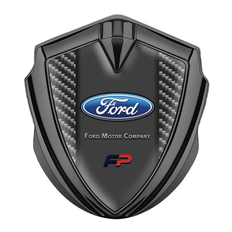 Ford FP Fender Emblem Badge Graphite Dark Carbon Elliptic Logo Edition
