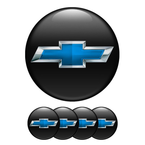 Chevrolet Silicone Stickers Center Cap Black with Blue logo