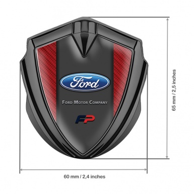 Ford Emblem Self Adhesive Graphite Red Carbon Texture Classic Design