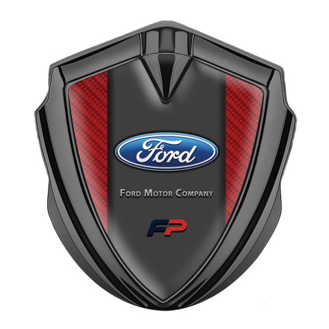 Ford Emblem Self Adhesive Graphite Red Carbon Texture Classic Design