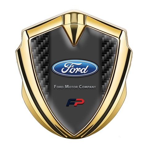 Ford Bodyside Emblem Badge Gold Black Carbon Fill Performance Logo