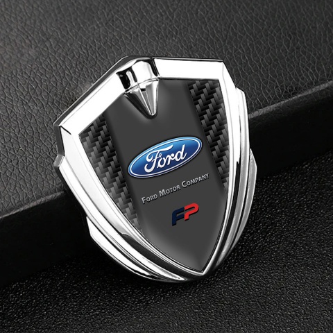 Ford Bodyside Emblem Badge Silver Black Carbon Fill Performance Logo