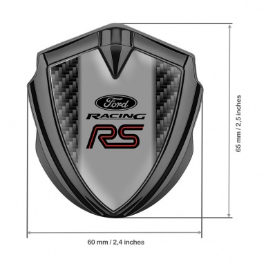 Ford RS Emblem Car Badge Graphite Black Carbon Red Line Racing Logo