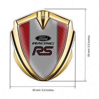 Ford RS Bodyside Domed Emblem Gold Red Carbon Racing Edition