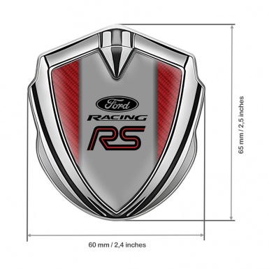 Ford RS Bodyside Domed Emblem Silver Red Carbon Racing Edition