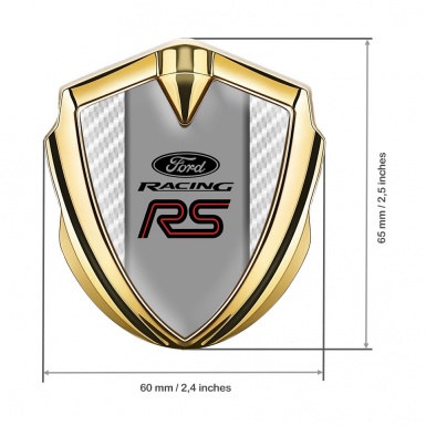 Ford RS Bodyside Emblem Self Adhesive Gold White Carbon Black Logo