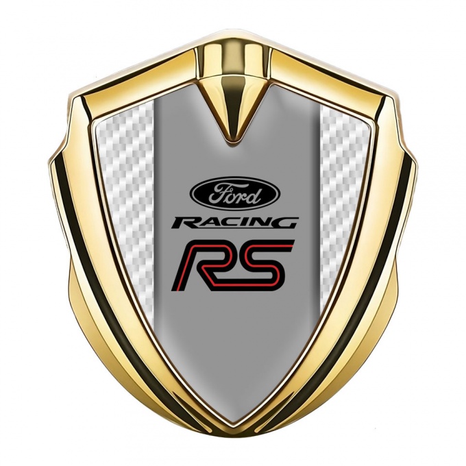Ford RS Bodyside Emblem Self Adhesive Gold White Carbon Black Logo