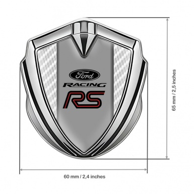 Ford RS Bodyside Emblem Self Adhesive Silver White Carbon Black Logo
