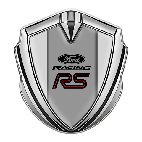 Ford RS Bodyside Badge Self Adhesive Silver Grey Frame Black Edition