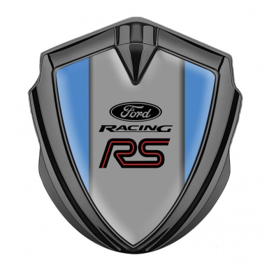 Ford RS Emblem Badge Self Adhesive Graphite Glacial Blue Racing Design