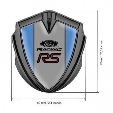 Ford RS Emblem Badge Self Adhesive Graphite Glacial Blue Racing Design