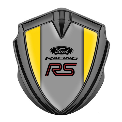 Ford RS Emblem Self Adhesive Graphite Yellow Fill Racing Logo Edition