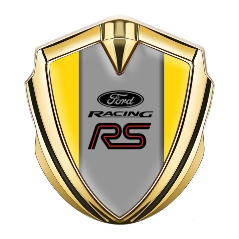 Ford RS Emblem Self Adhesive Gold Yellow Fill Racing Logo Edition