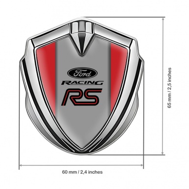 Ford RS Bodyside Emblem Badge Silver Red Frame Racing Version