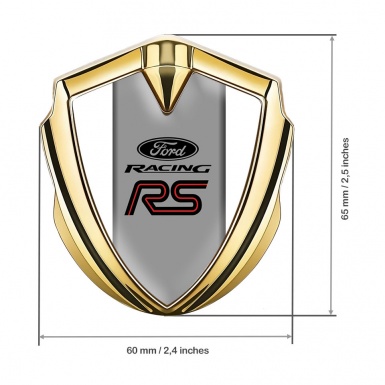Ford RS Bodyside Domed Emblem Gold White Palette Racing Spirit