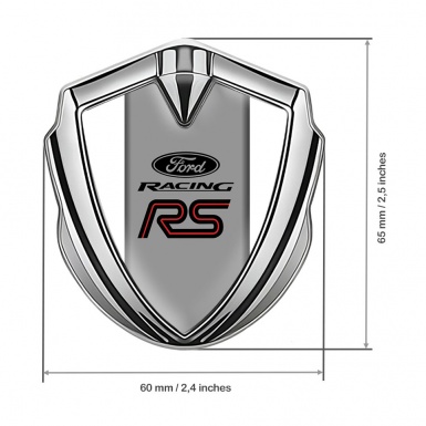 Ford RS Bodyside Domed Emblem Silver White Palette Racing Spirit