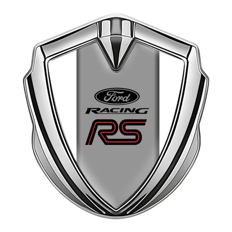 Ford RS Bodyside Domed Emblem Silver White Palette Racing Spirit