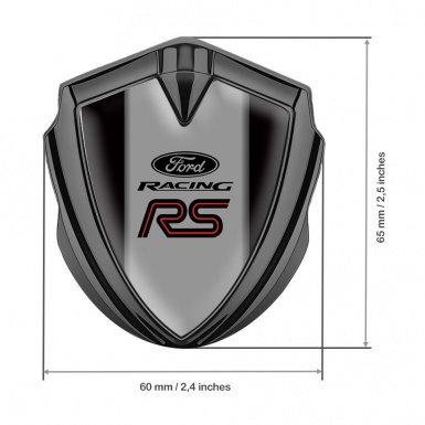 Ford RS Bodyside Emblem Self Adhesive Graphite Black Texture Racing Logo