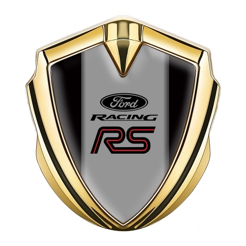 Ford RS Bodyside Emblem Self Adhesive Gold Black Texture Racing Logo