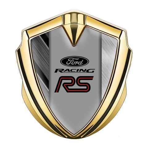 Ford Metal Emblem Self Adhesive Gold Brushed Sector Steel Racing Logo