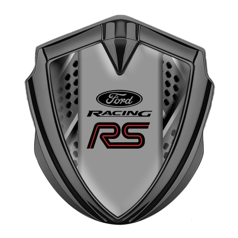 Ford RS Bodyside Badge Self Adhesive Graphite Multi Pattern Red Line Logo