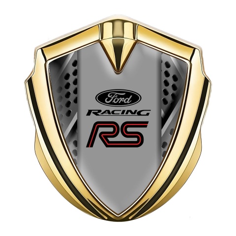 Ford RS Bodyside Badge Self Adhesive Gold Multi Pattern Red Line Logo